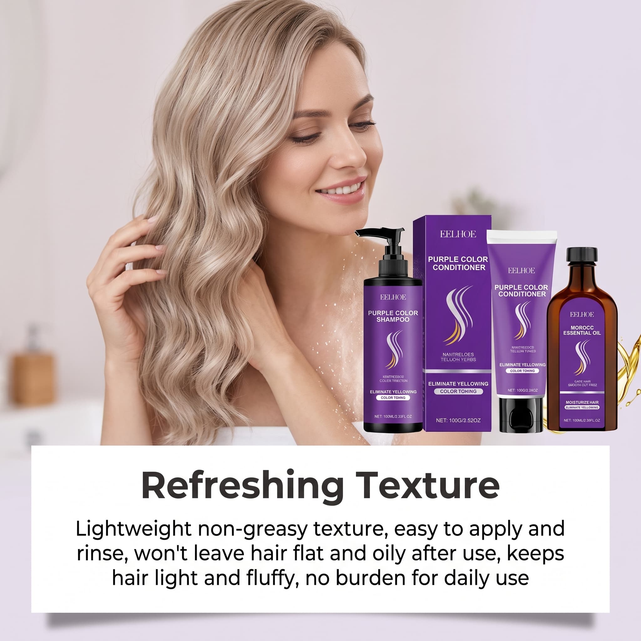 Set Sampo Ungu Dengan Kondisio - Hair Care Color ulasan dan harga